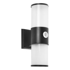   Adviti Dalia kültéri fali lámpa fém IP54 fekete 2xE27 mozgásérzékelővel