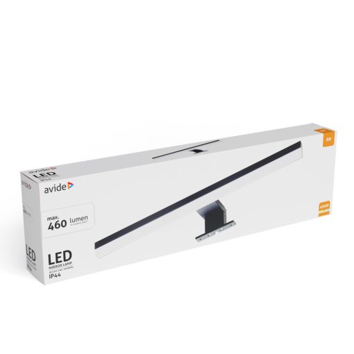 Avide LED Tükörvilágító Lámpa Szögletes Fekete Alu 400mm NW 4000K 8W IP44