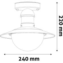 Avide Kültéri Mennyezeti Lámpa Imperial 1xE27 IP44 Antik fehér