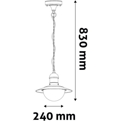 Avide kültéri függesztett lámpa Imperial 1xE27 IP44 fekete