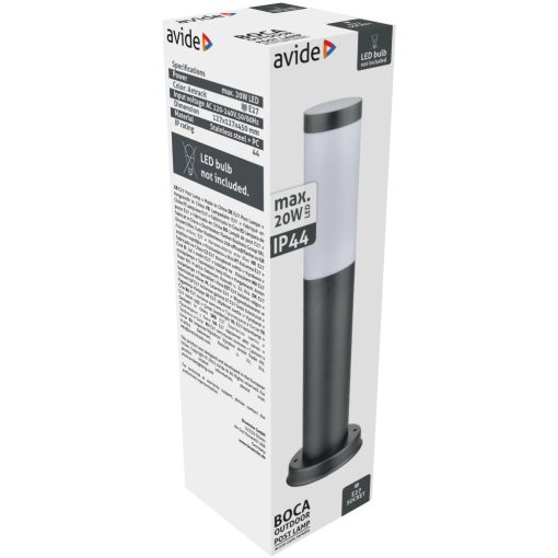 Avide kültéri álló lámpa Boca 1xE27 450mm IP44 Antracit