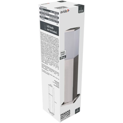 Avide kültéri álló lámpa Panama 1xE27 500mm IP44 Szatén Nikkel
