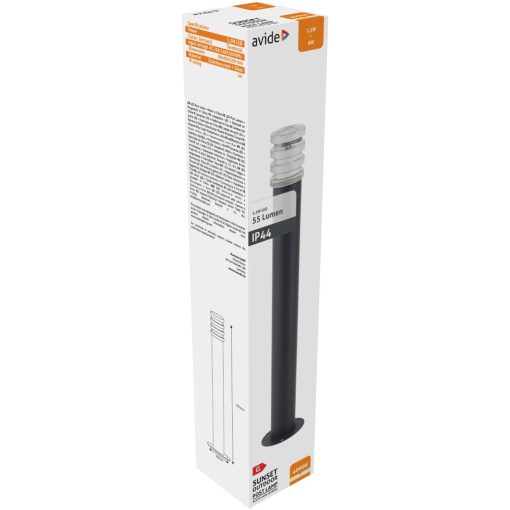 Avide kültéri álló lámpa Sunset LED 1.5W NW 500mm IP44 Antracit