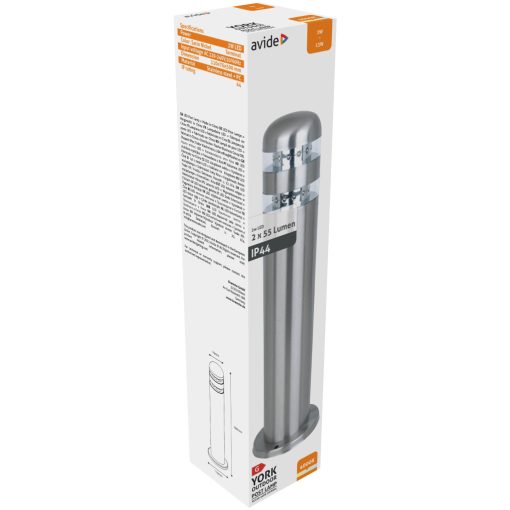 Avide kültéri álló lámpa York LED 2W NW 500mm IP44 Szatén Nikkel