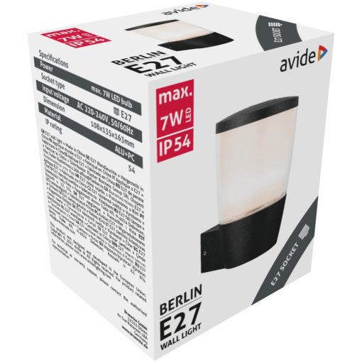Avide kültéri fali lámpa Berlin 1xE27 IP54