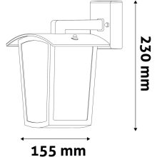 Avide kültéri fali lámpa Coronado 1xE27 IP44 fekete