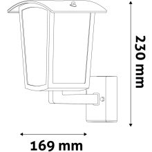 Avide kültéri fali lámpa Coronado 1xE27 IP44 fekete