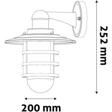 Avide kültéri fali lámpa Hermosa 1xE27 IP44 fekete