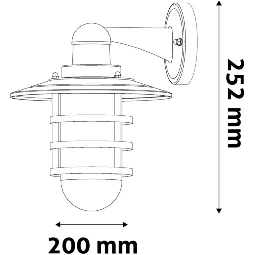 Avide kültéri fali lámpa Hermosa 1xE27 IP44 fekete