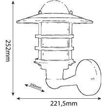 Avide kültéri fali lámpa Hermosa 1xE27 IP44 fekete