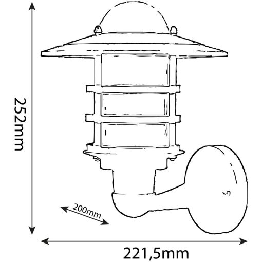 Avide kültéri fali lámpa Hermosa 1xE27 IP44 fekete