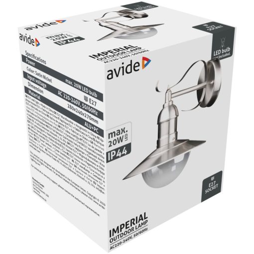 Avide kültéri fali lámpa Imperial 1xE27 IP44 Rozsdamentes acél