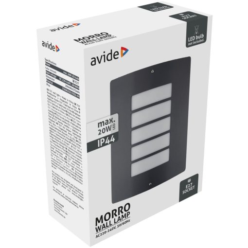 Avide kültéri fali lámpa Morro 1xE27 IP44 Antracit