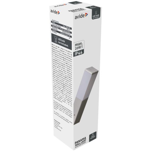 Avide kültéri fali lámpa Panama 1xE27 IP44 Szatén Nikkel