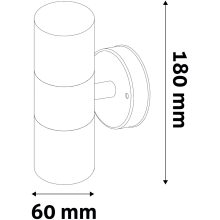 Avide kültéri fali lámpa Peka 2xGU10 IP44 Fekete