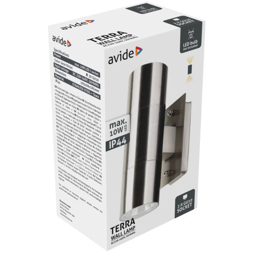 Avide kültéri fali lámpa Terra 2xGU10 IP44 Szatén Nikkel