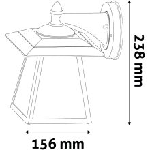 Avide kültéri fali lámpa Navarre 1xE27 IP44 fekete
