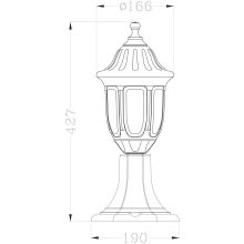 Avide Kültéri Álló Lámpa Mateo-S 430mm 1xE27 Fekete IP44