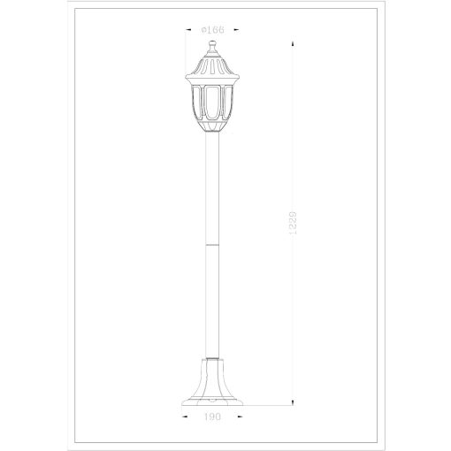 Avide Kültéri Álló Lámpa Mateo-XL 1220mm 1xE27 Fekete IP44