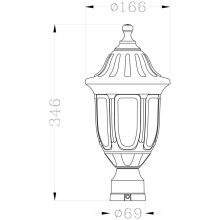 Avide Kültéri Álló Lámpa Mateo XS 1xE27 Fekete IP44