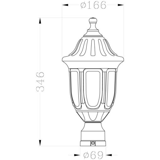 Avide Kültéri Álló Lámpa Mateo XS 1xE27 Fekete IP44