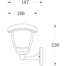 Avide Kültéri Fali Lámpa Aria-D 1xE27 Fekete IP44