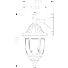 Avide Kültéri Fali Lámpa Mateo-D 1xE27 Fekete IP44