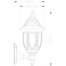 Avide Kültéri Fali Lámpa Mateo-U 1xE27 Fekete IP44