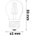 Avide LED White Filament Mini Globe 4.5W E27 WW 2700K