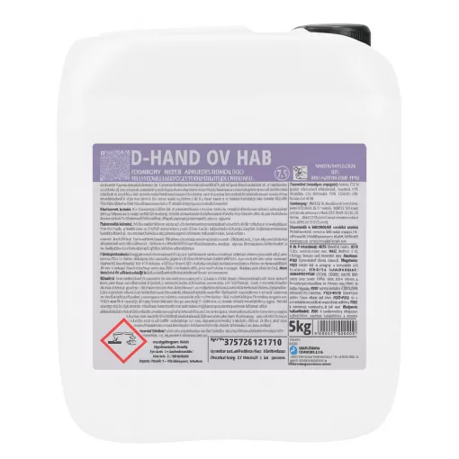 D-Hand QV HAB fertőtlenítő baktericid, fungicid, tuberkolocid, virucid, MRSA hatású habszappan 5kg
