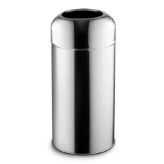   Fedél nélküli, rozsdamentes acél szemetes kuka, 40 L, 28X67CM, fényes 430SS