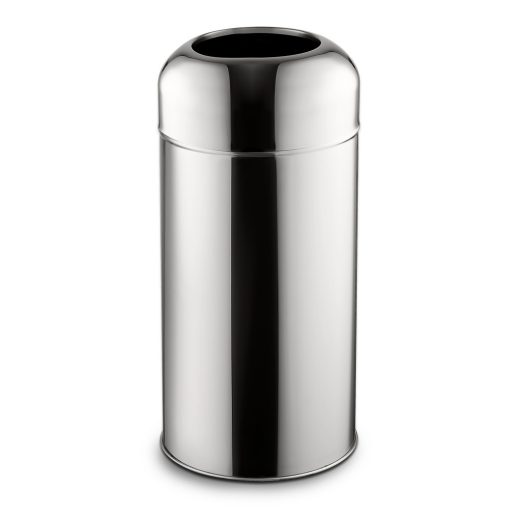 Fedél nélküli, rozsdamentes acél szemetes kuka, 40 L, 28X67CM, fényes 430SS