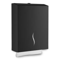   Dayco Rozsdamentes acél hajtogatott kéztörlő adagoló, fekete, 600 lapos, V és C hajtogatott kéztörlőhöz