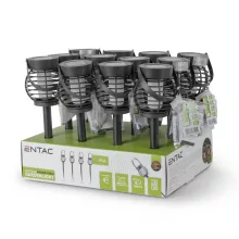 Entac Multifunkcionális Kerti Szolár Lámpa Láng Effekttel, átmérő 10cm, 12db WW SMD LED, 12db/kínáló