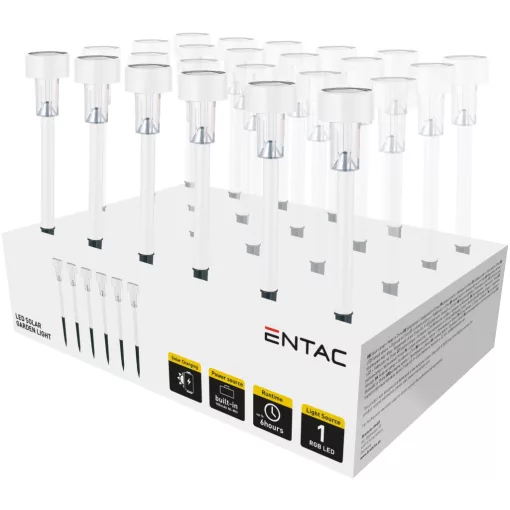 Entac Kerti Szolár Lámpa 360mm Rozsdamentes acél Fehér 1 LED 24/kínáló
