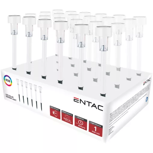 Entac Kerti Szolár Lámpa 360mm Rozsdamentes acél Fehér 1 LED RGB 24/kínáló RGB 
