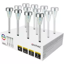Entac Kerti Szolár Lámpa 400mm Rozsdamentes acél Mozaik Üveg 1 LED RGB 12/kínáló