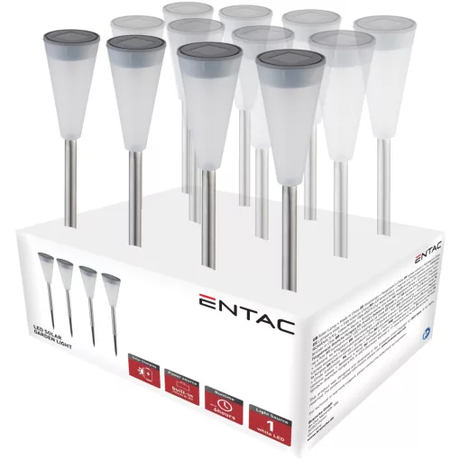 Entac Kerti Szolár Lámpa 380mm Rozsdamentes Acél 1 LED 12/kínáló