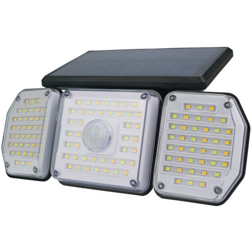 Entac Napelemes Műanyag Fali lámpa 2.3W SMD 3 fej mozgásérzékelővel + IR