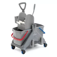 FILMOP ONEFRED - műanyag gurulós kocsi műanyag fogantyúval, préssel- és MOP  tartóval 2x15 l