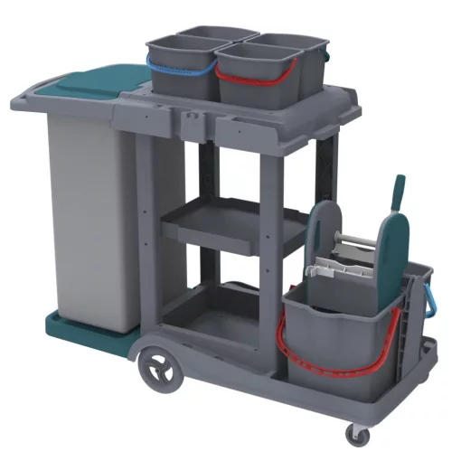 Herkules Classic Takarító kocsi műanyag, 2x18l-es + 4x5L-es vödörrel