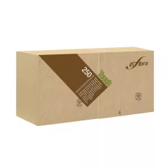   Infibra Szalvéta Madre Terra 2 rétegű 24x24cm barna 100% eco 250 lap/csomag