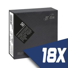   Infibra szalvéta 33x33cm fekete 2 rétegű 50 lap/csomag (18 csomag)