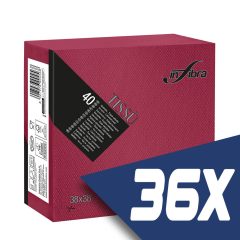   Infibra Szalvéta 38x38cm Bordó 2 réteg 40 lap/csomag (36 csomag)