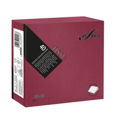 Infibra Szalvéta 38x38cm Bordó 2 réteg 40 lap/csomag 