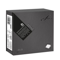 Infibra Szalvéta 38x38cm Fekete 2 réteg 40 lap/csomag 