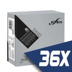   Infibra Szalvéta 38x38cm Szürke 2 réteg 40 lap/csomag (36 csomag)