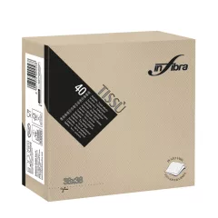 Infibra Szalvéta 38x38cm Greige 2 réteg 40 lap/csomag 