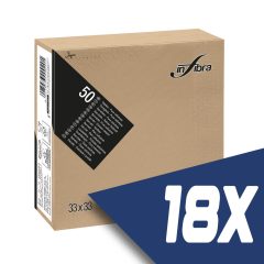   Infibra szalvéta 33x33cm kapucsínó 2 rétegű 50 lap/csomag (18 csomag)