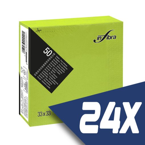 Infibra szalvéta 33x33cm almazöld 2 rétegű 50 lap/csomag (24 csomag)
